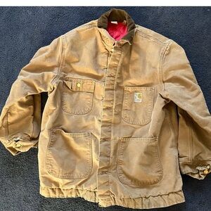 Carhart chore coat vintage corduroy collar quilted lining work wear rugged